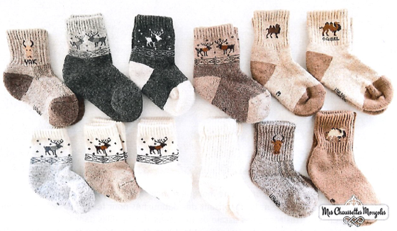 Chaussettes en laines de Mongolie